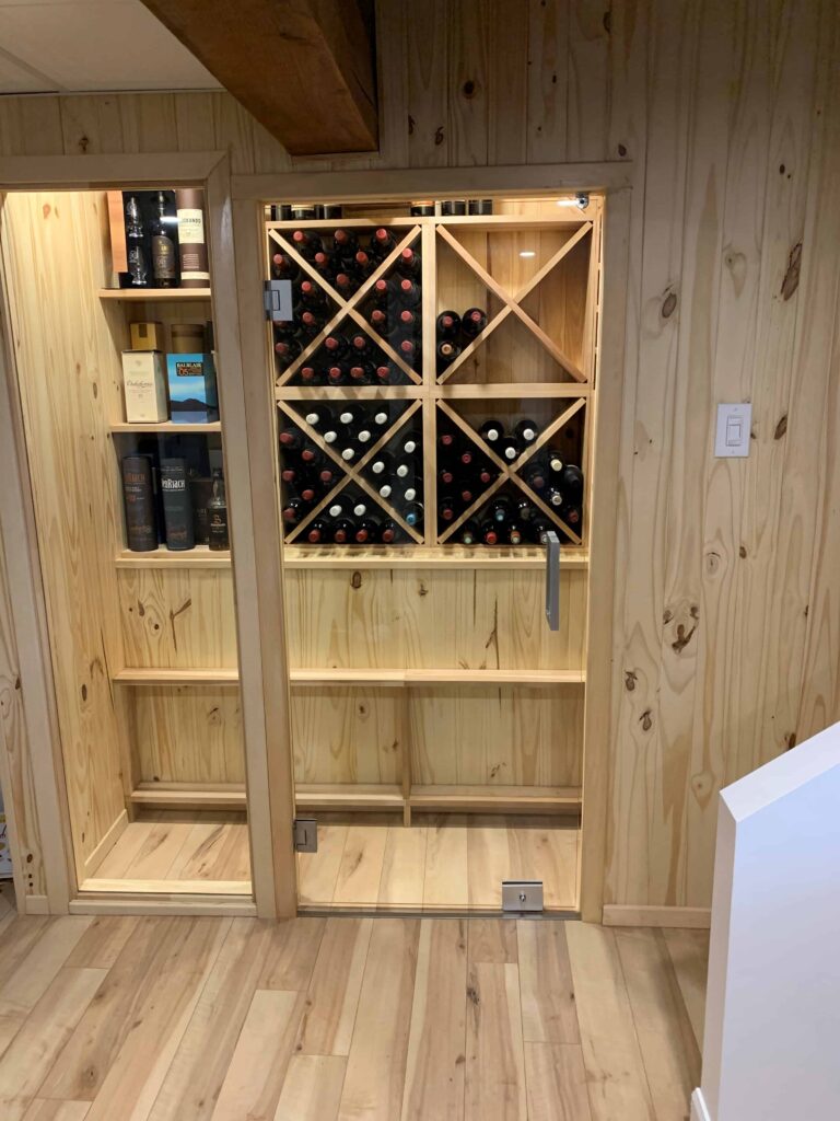 cellier de bois fait sur mesure